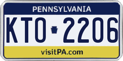 PA license plate KTO2206