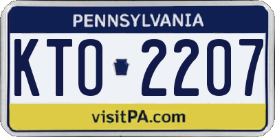 PA license plate KTO2207