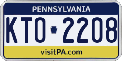 PA license plate KTO2208