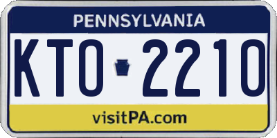 PA license plate KTO2210