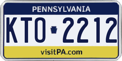 PA license plate KTO2212
