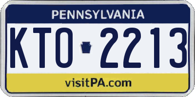 PA license plate KTO2213