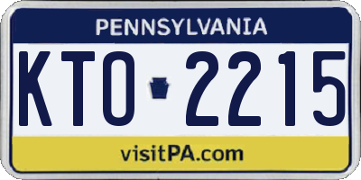 PA license plate KTO2215
