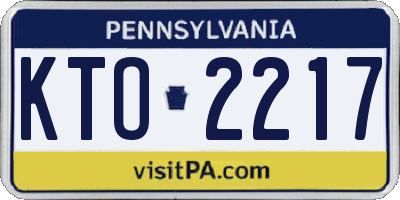 PA license plate KTO2217