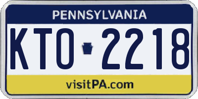 PA license plate KTO2218