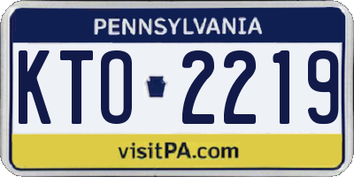 PA license plate KTO2219