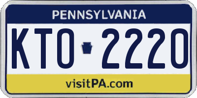 PA license plate KTO2220