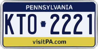PA license plate KTO2221