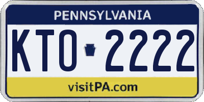 PA license plate KTO2222