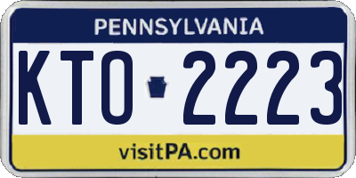 PA license plate KTO2223