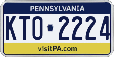 PA license plate KTO2224