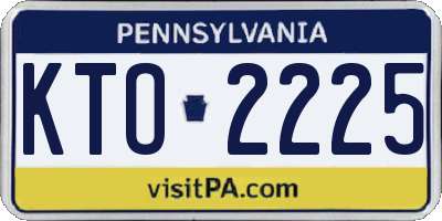 PA license plate KTO2225