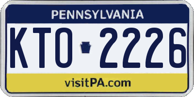 PA license plate KTO2226