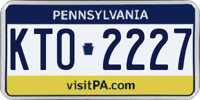 PA license plate KTO2227