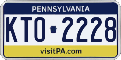 PA license plate KTO2228