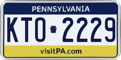 PA license plate KTO2229