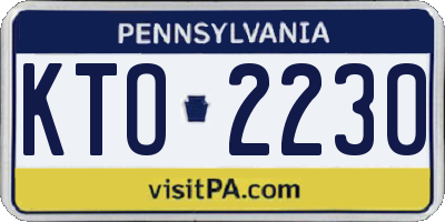 PA license plate KTO2230