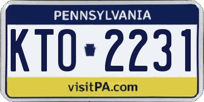 PA license plate KTO2231