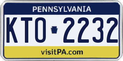PA license plate KTO2232