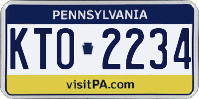 PA license plate KTO2234
