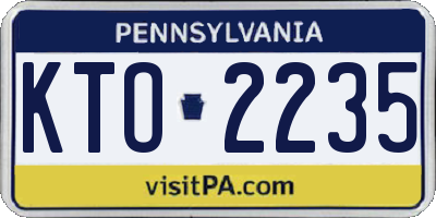 PA license plate KTO2235