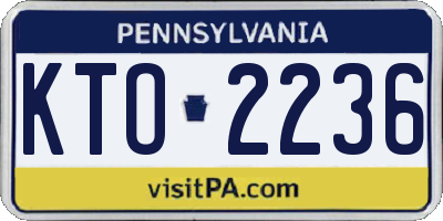 PA license plate KTO2236