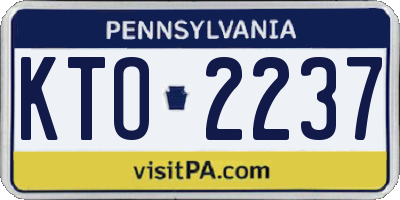 PA license plate KTO2237