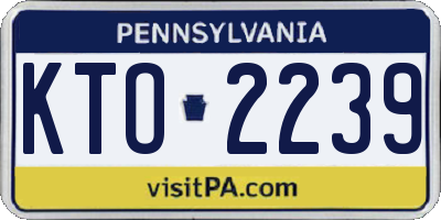 PA license plate KTO2239