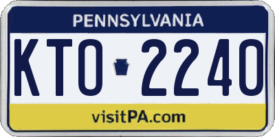 PA license plate KTO2240