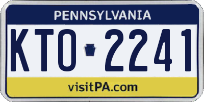 PA license plate KTO2241