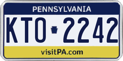 PA license plate KTO2242