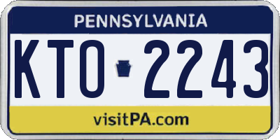 PA license plate KTO2243