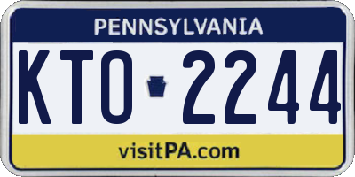 PA license plate KTO2244