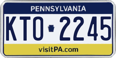 PA license plate KTO2245