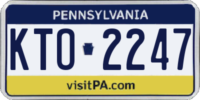 PA license plate KTO2247