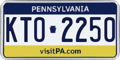 PA license plate KTO2250