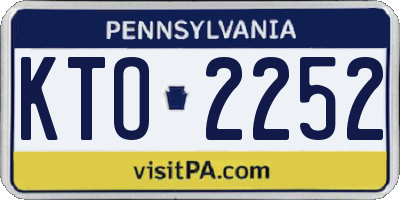 PA license plate KTO2252