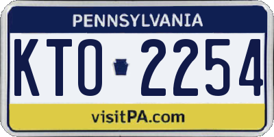 PA license plate KTO2254