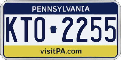 PA license plate KTO2255