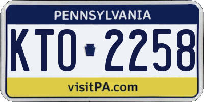 PA license plate KTO2258