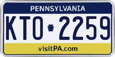 PA license plate KTO2259