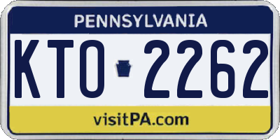 PA license plate KTO2262