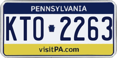 PA license plate KTO2263