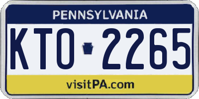 PA license plate KTO2265