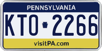 PA license plate KTO2266