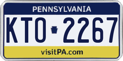 PA license plate KTO2267