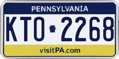 PA license plate KTO2268