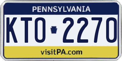 PA license plate KTO2270