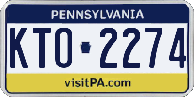 PA license plate KTO2274