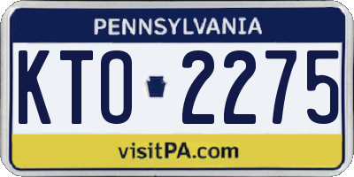 PA license plate KTO2275